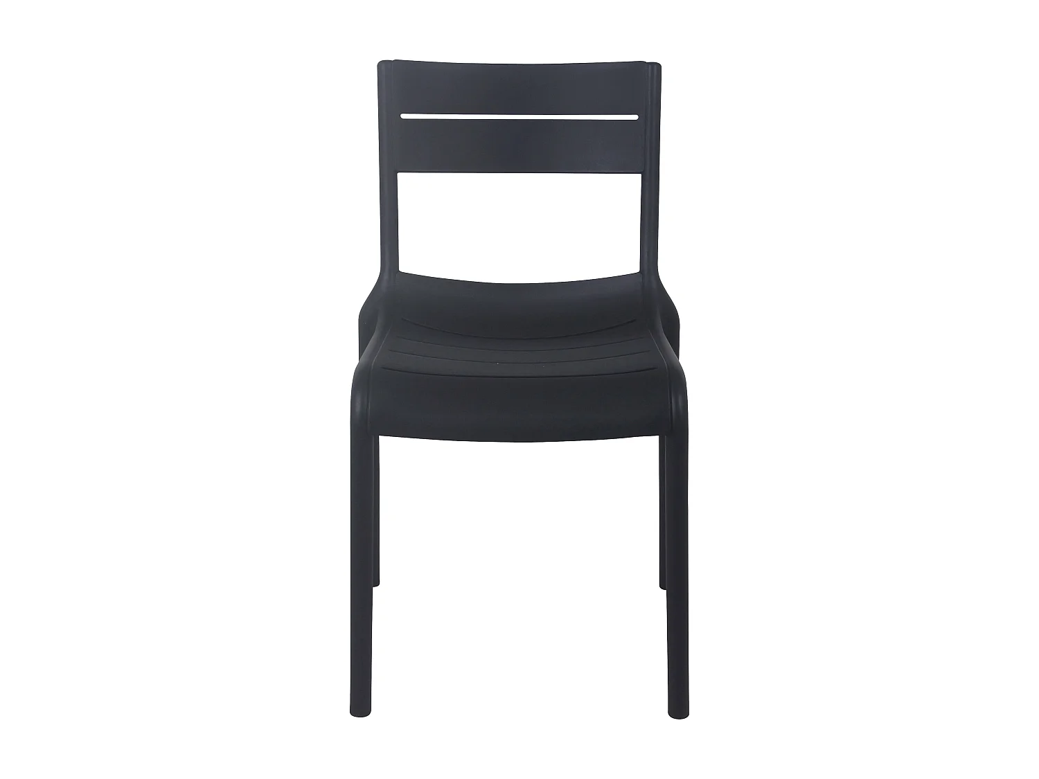 Lot de 4 chaises de terrasse en plastique noires