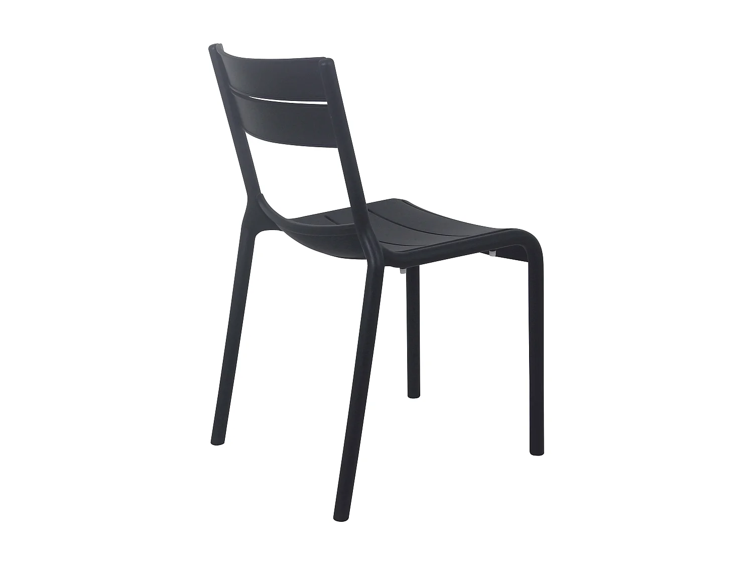 Lot de 4 chaises de terrasse en plastique noires