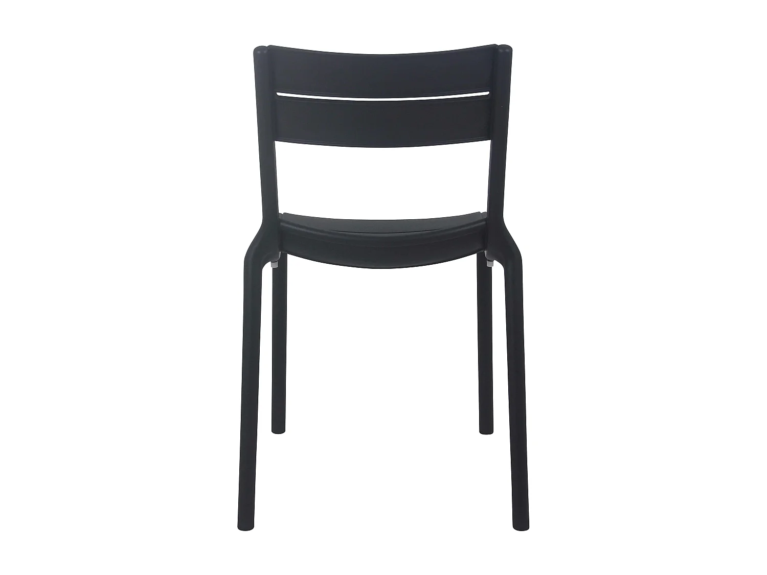 Lot de 4 chaises de terrasse en plastique noires