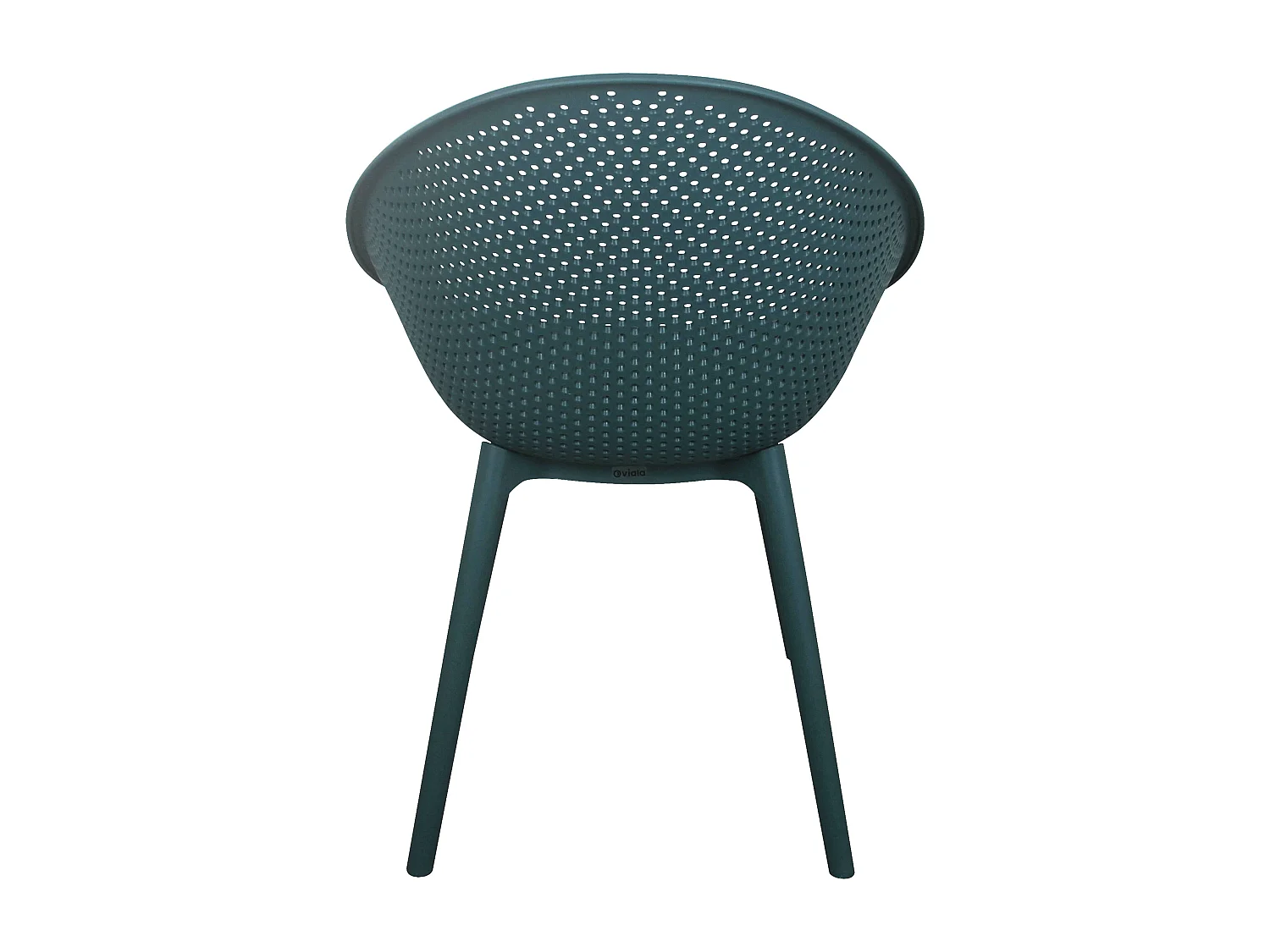 Lot de 4 chaises de terrasse en plastique bleu canard