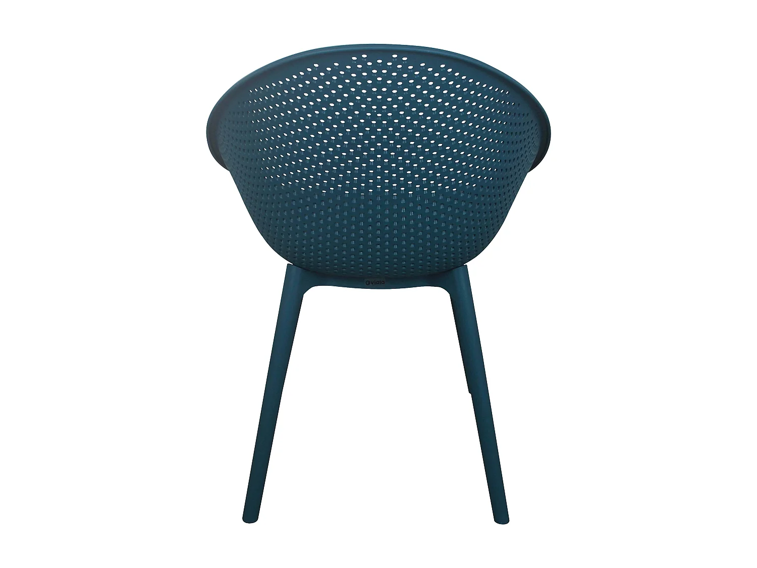 Lot de 4 chaises de terrasse en plastique bleu canard