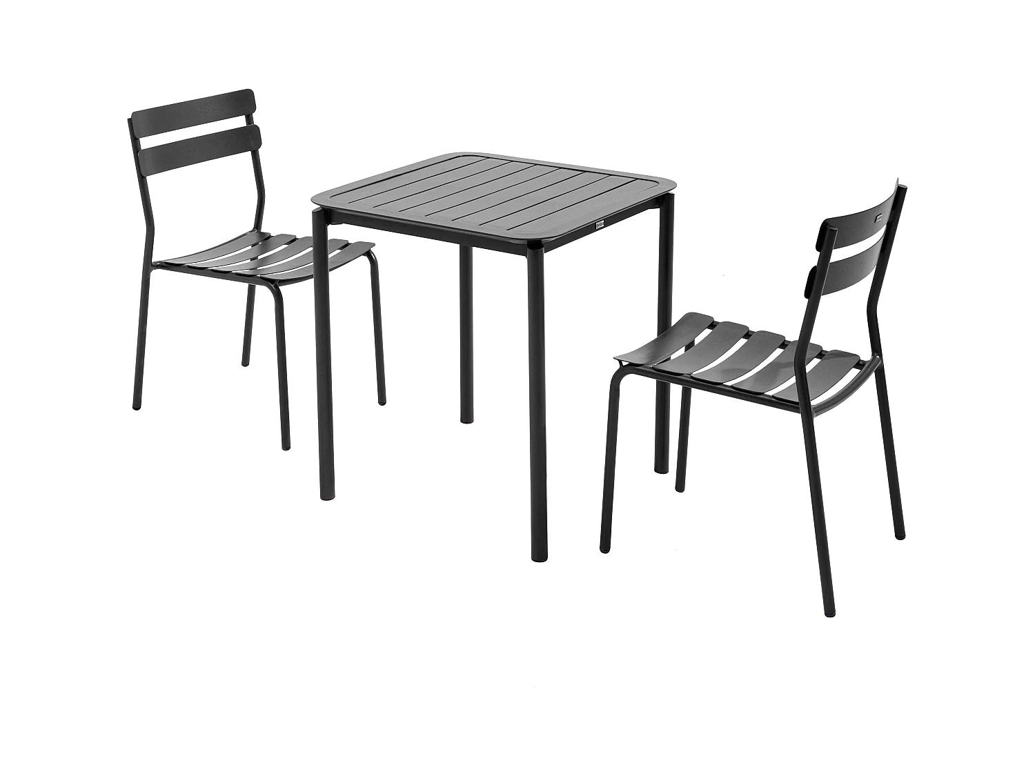 Ensemble table de terrasse 70cm et 2 chaises noir