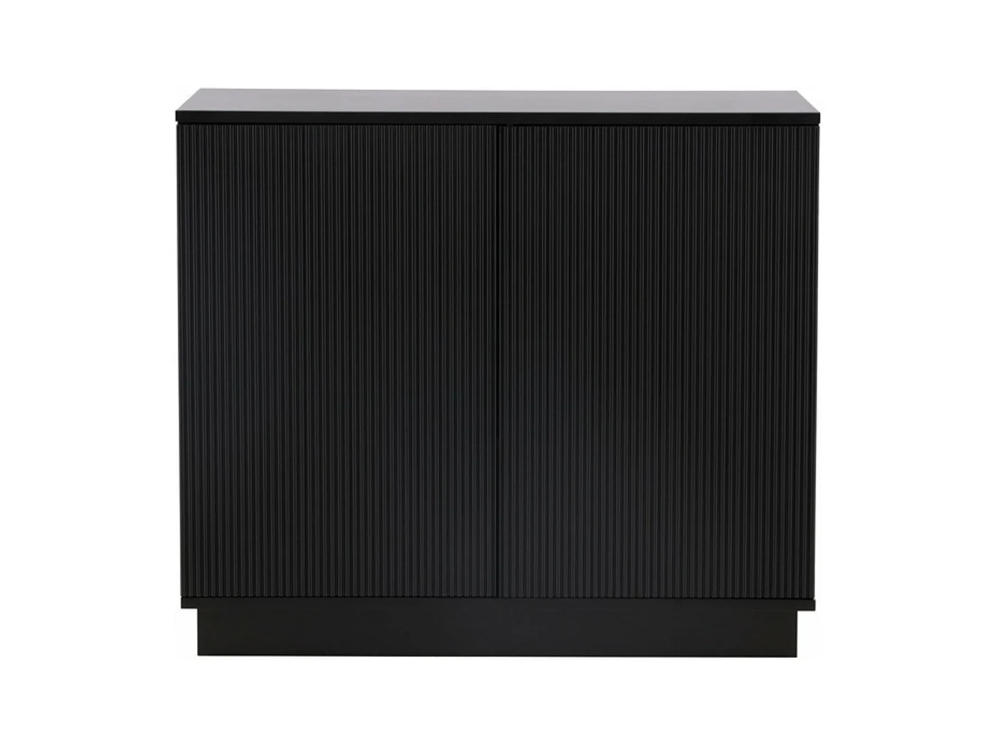 Buffet 2 Portes Nervurées "Lenox" 100cm Noir