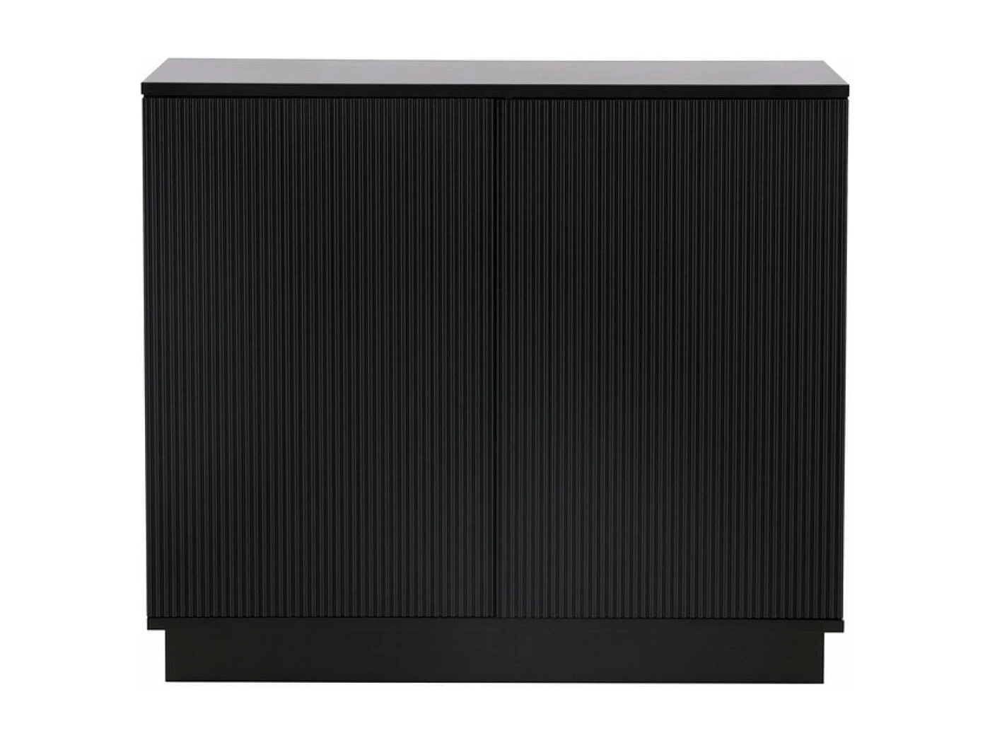 Buffet 2 Portes Nervurées "Lenox" 100cm Noir