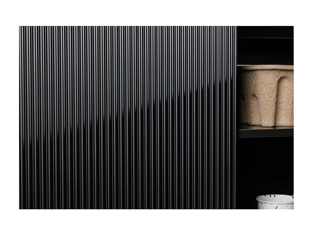 Buffet 2 Portes Nervurées "Lenox" 100cm Noir