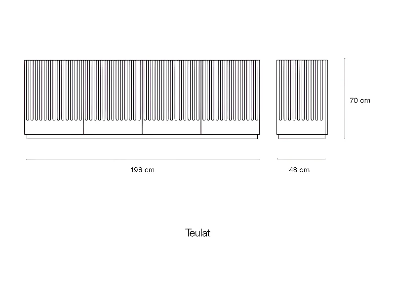 Buffet moderne 198cm 4 portes en bois DORIC