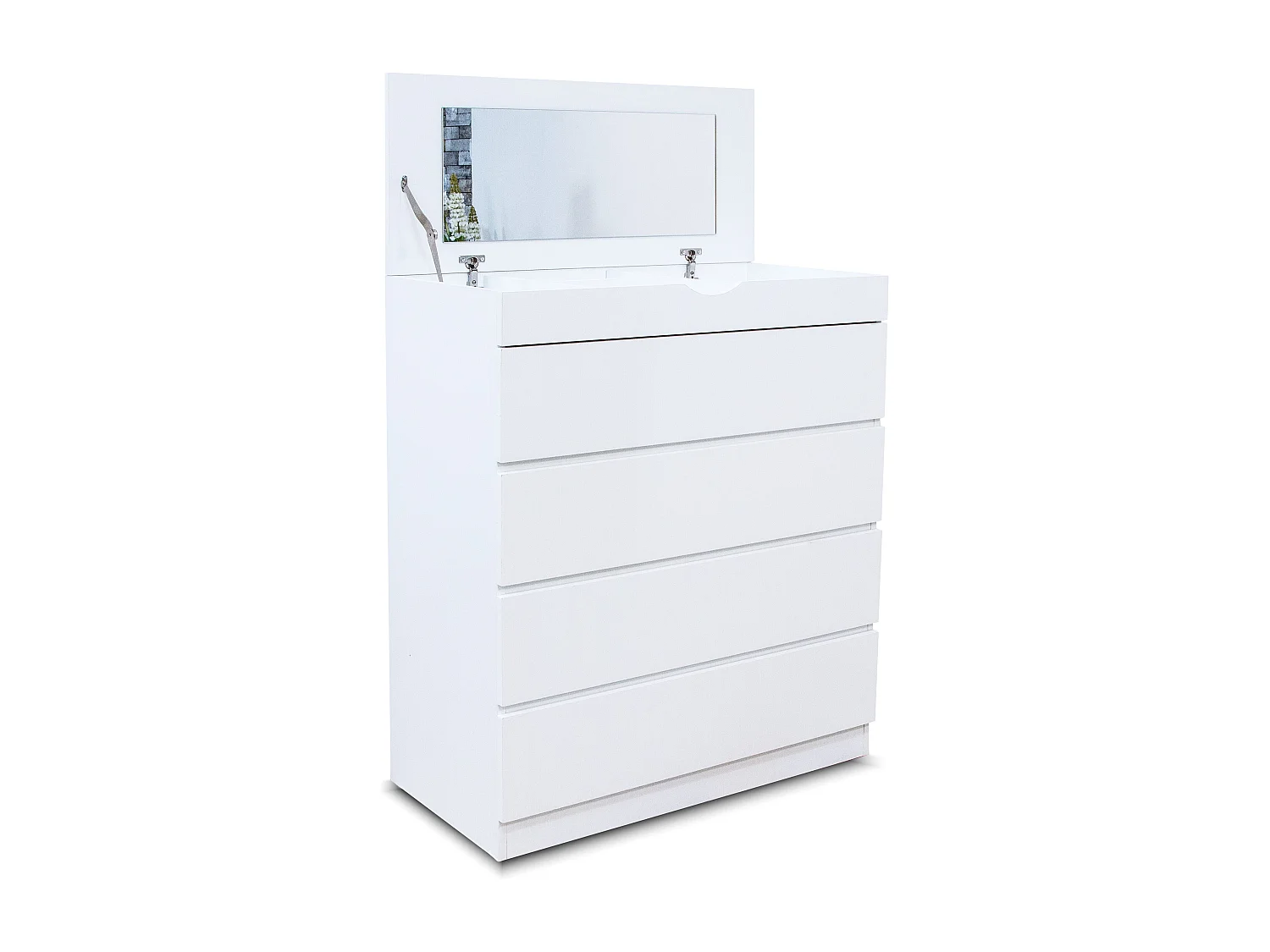 Sinfonier Alava 4 Cajones y Espejo Integrado, Blanco 80x105 cm