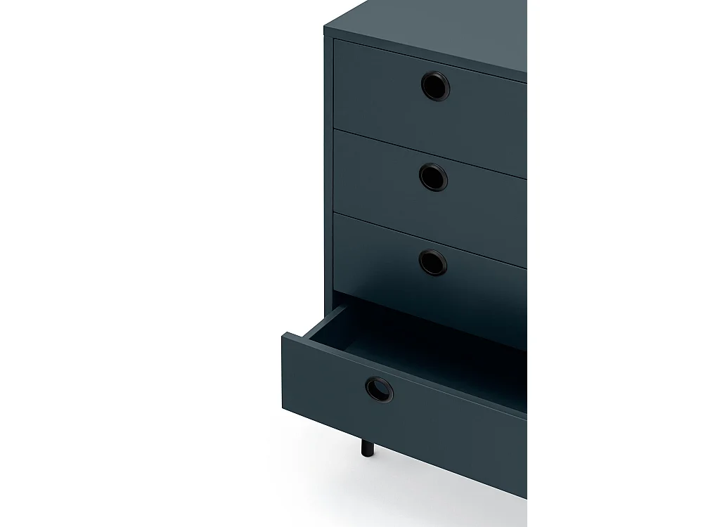 Commode bleue avec 4 tiroirs et 1 porte 97x45 cm