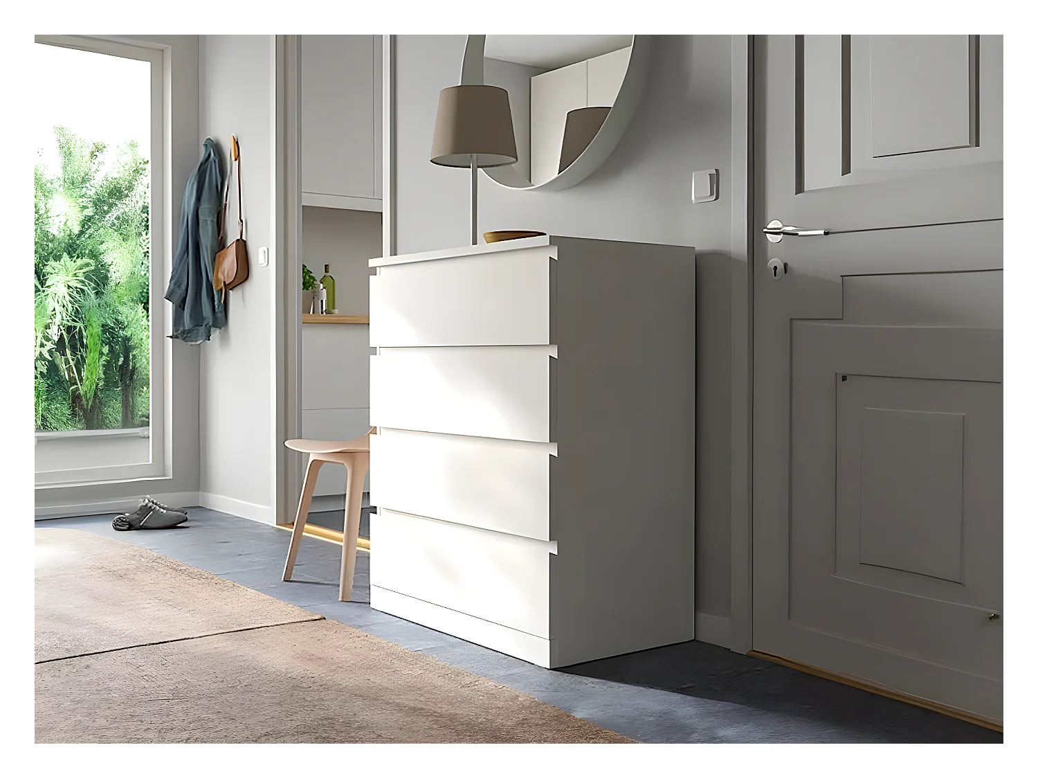 Cômoda Berni com 4 Gavetas, Branco 76x81cm