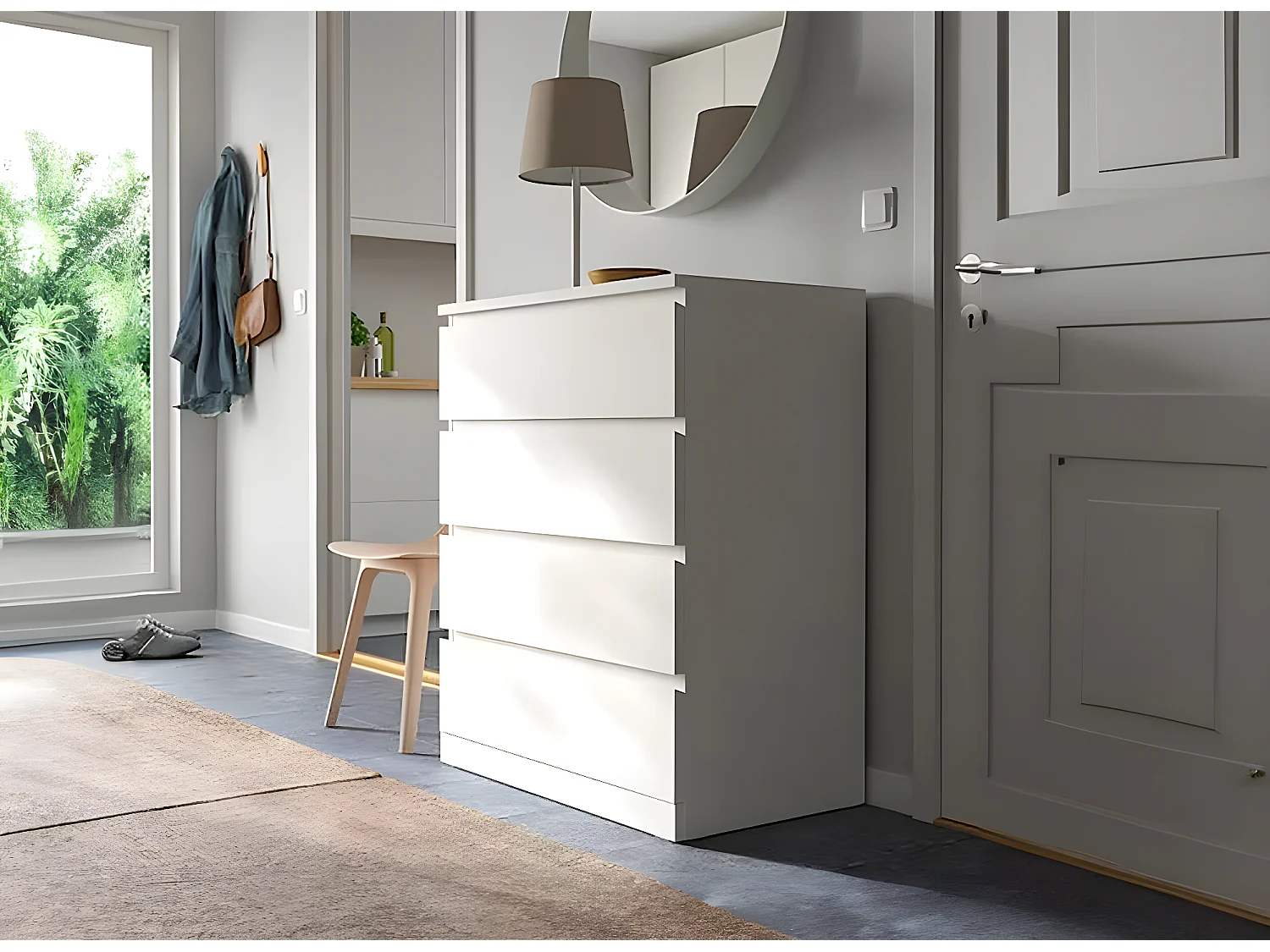 Cômoda Berni com 4 Gavetas, Branco 76x81cm