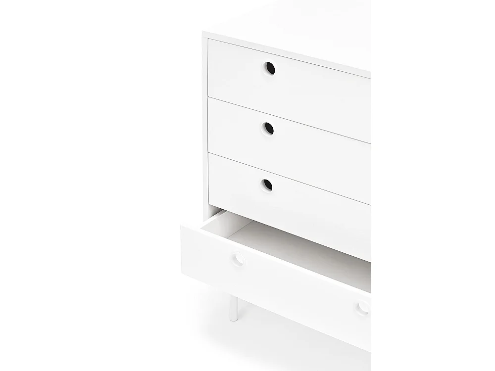 Commode blanche avec 4 tiroirs et 1 porte 97x45 cm