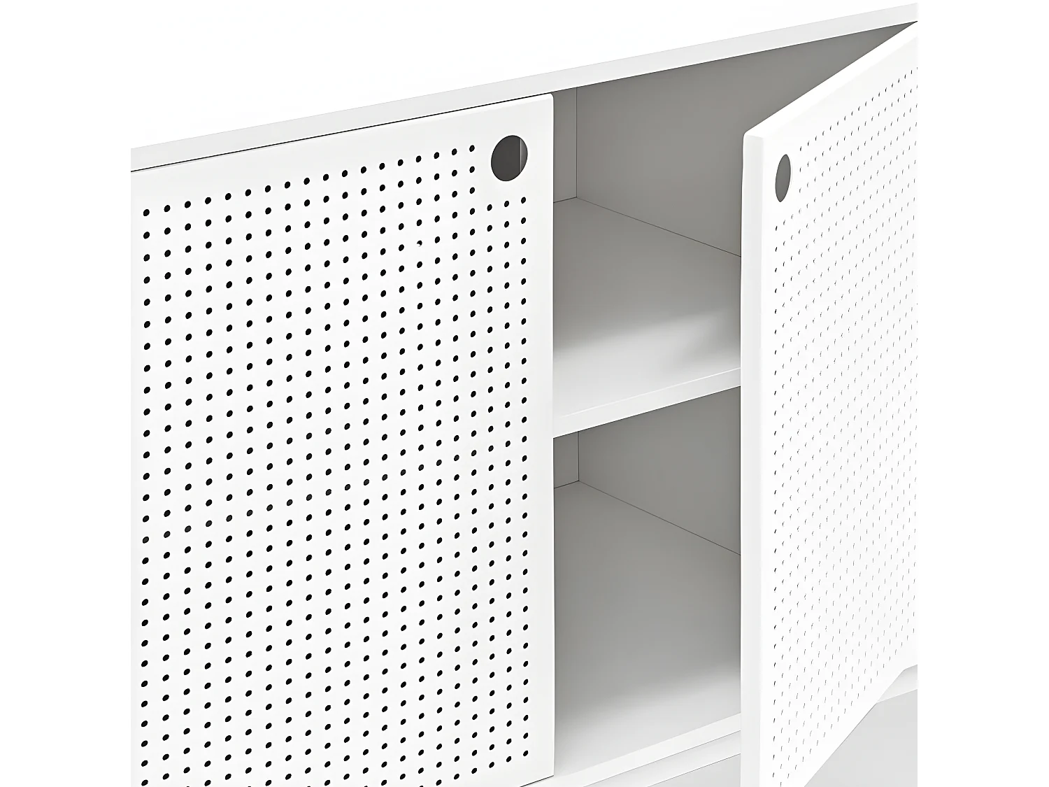 Buffet bas 212cm en bois et métal perforé PUNTO