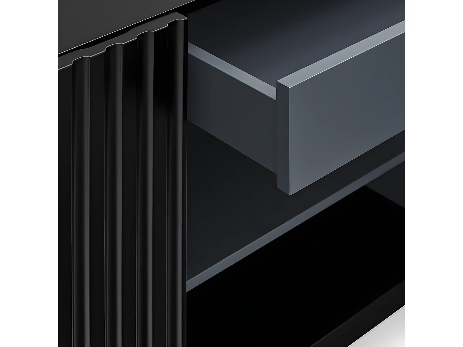 Buffet moderne 198cm 4 portes en bois DORIC