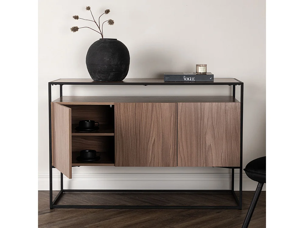 Kingsport Sideboard 3 Türen Walnussdekor.