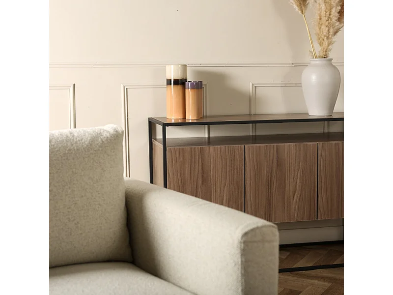 Kingsport Sideboard 3 Türen Walnussdekor.