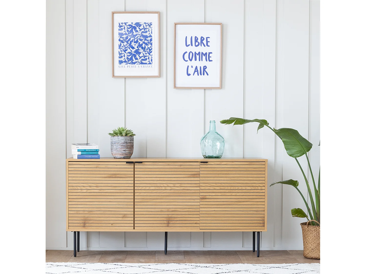 3-deurs houten dressoir 150cm STINNA