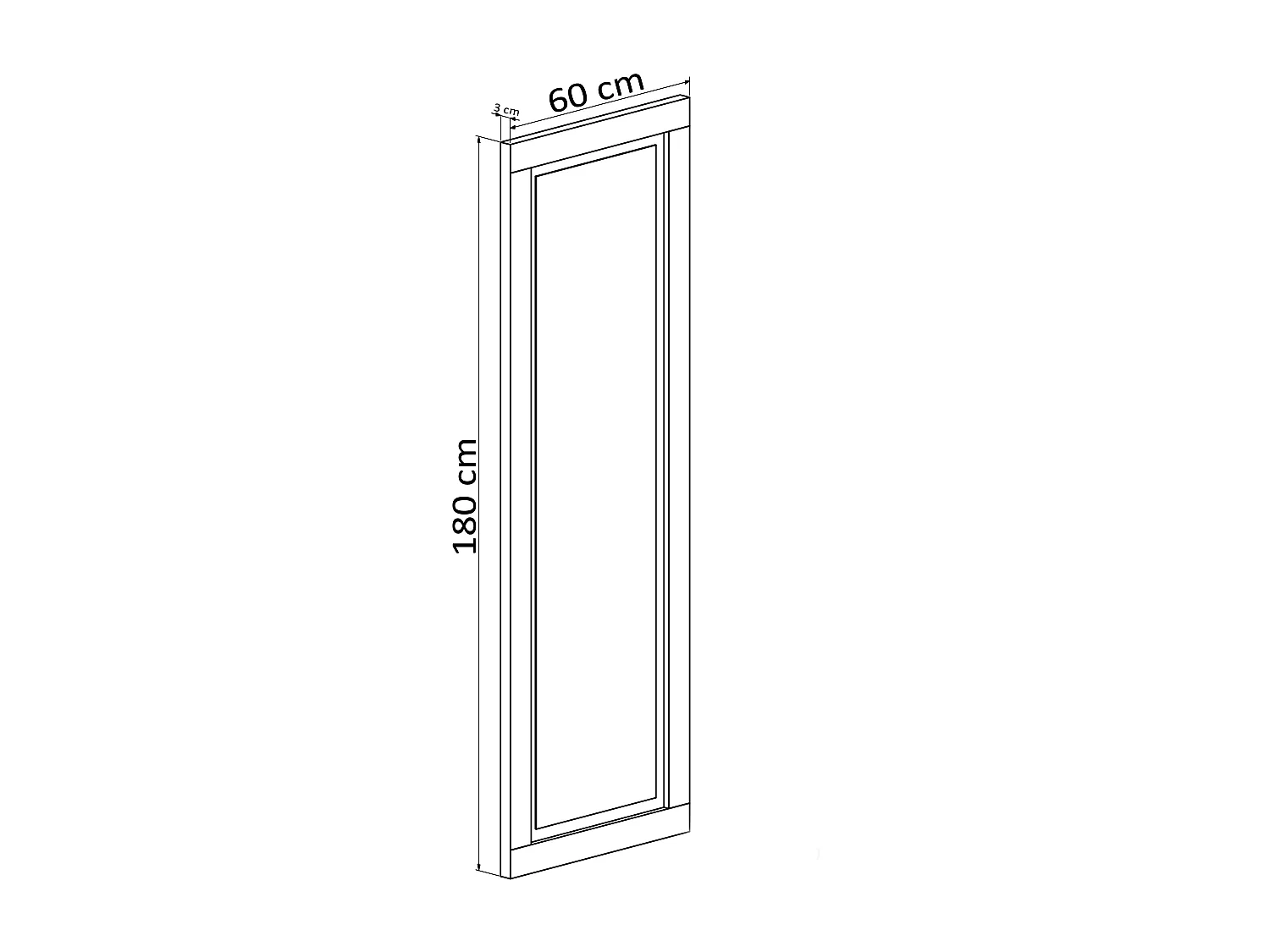 Espelho Mural Lara, Quarto ou Hall, Pinho e Trufa 180x60cm