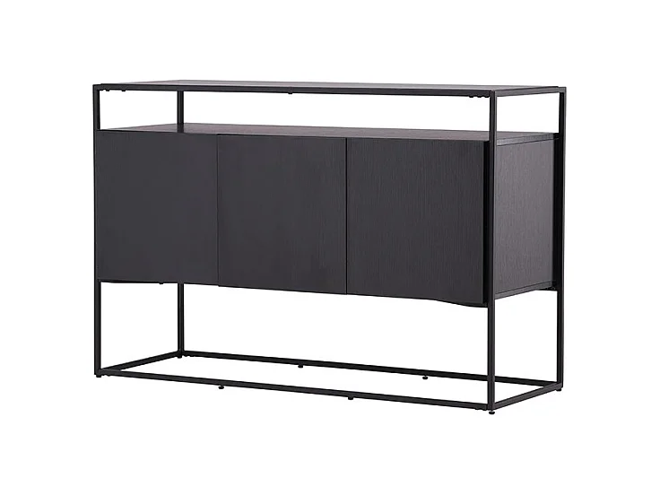 Buffet 3 Portes en Teck "Kingsport" 120cm Noir