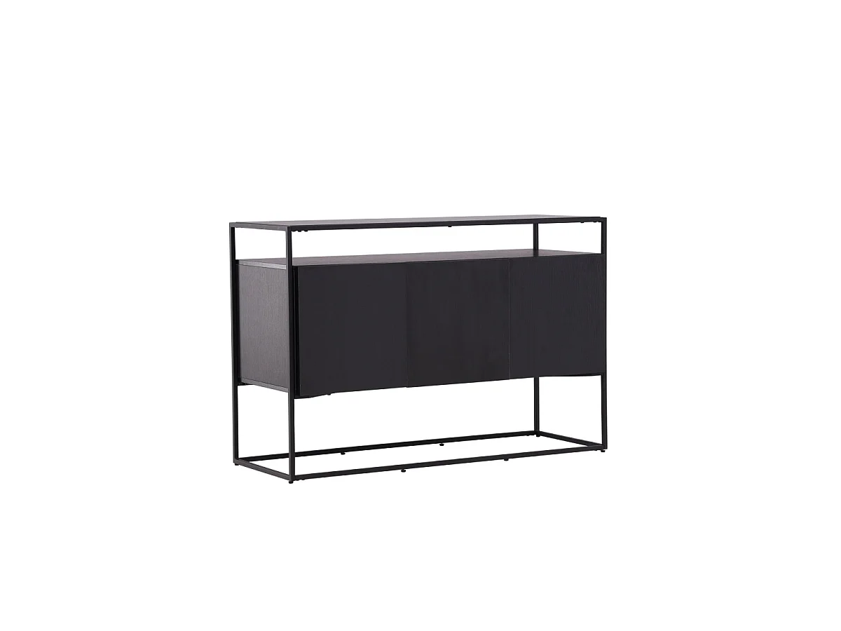 Buffet 3 Portes en Teck "Kingsport" 120cm Noir