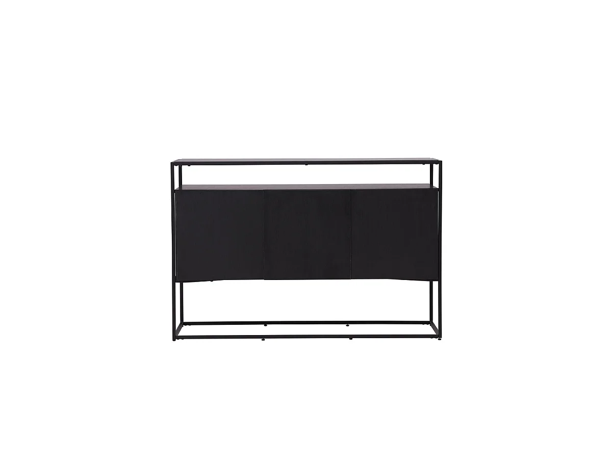 Buffet 3 Portes en Teck "Kingsport" 120cm Noir