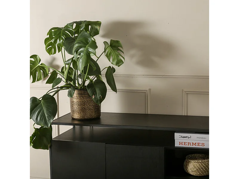 Buffet 3 Portes en Teck "Kingsport" 120cm Noir