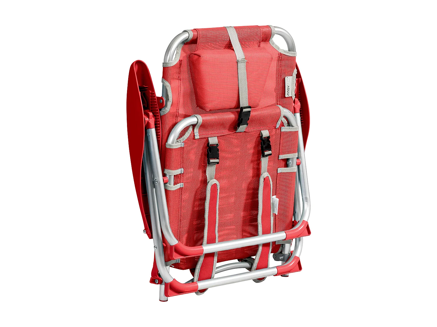 Lot de 2 fauteuils clic clac des plages en polyester papaye