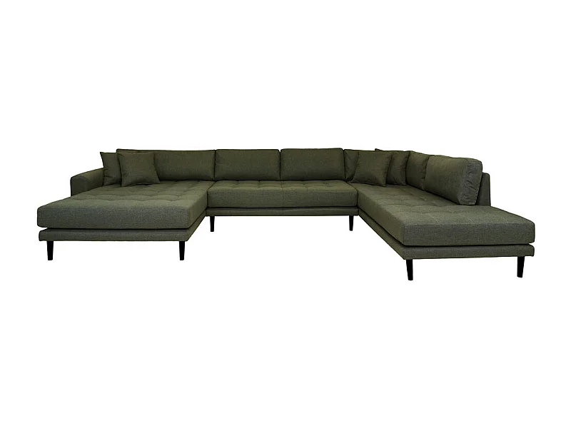 Lido Sofa Usofa links gewendet 4 Kissen grün.