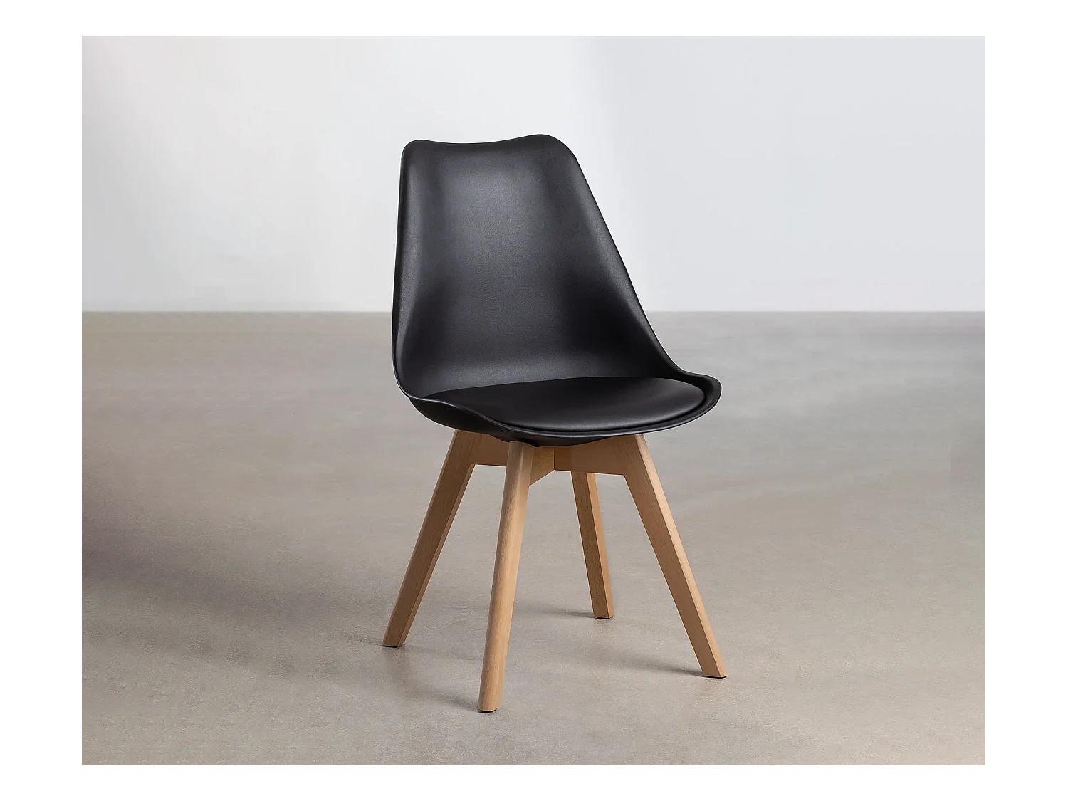 Silla Estilo Nordico Negro, 6 unidades