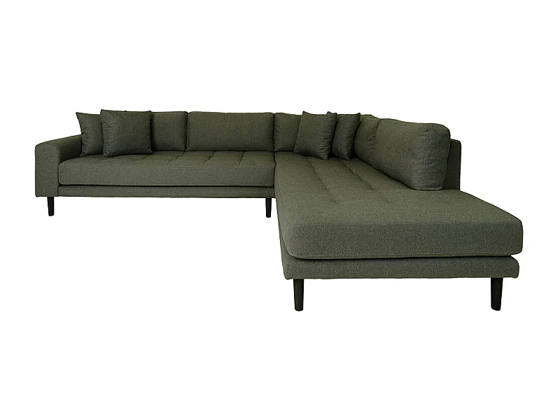 Lido Sofa Ecksofa rechts gewendet 4 Kissen grün.