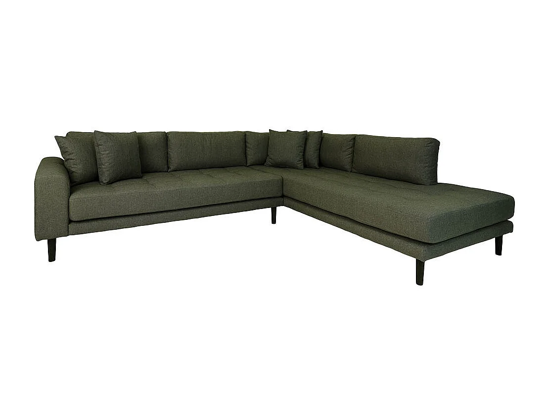 Lido bank hoekbank rechts gericht 4 kussens groen.