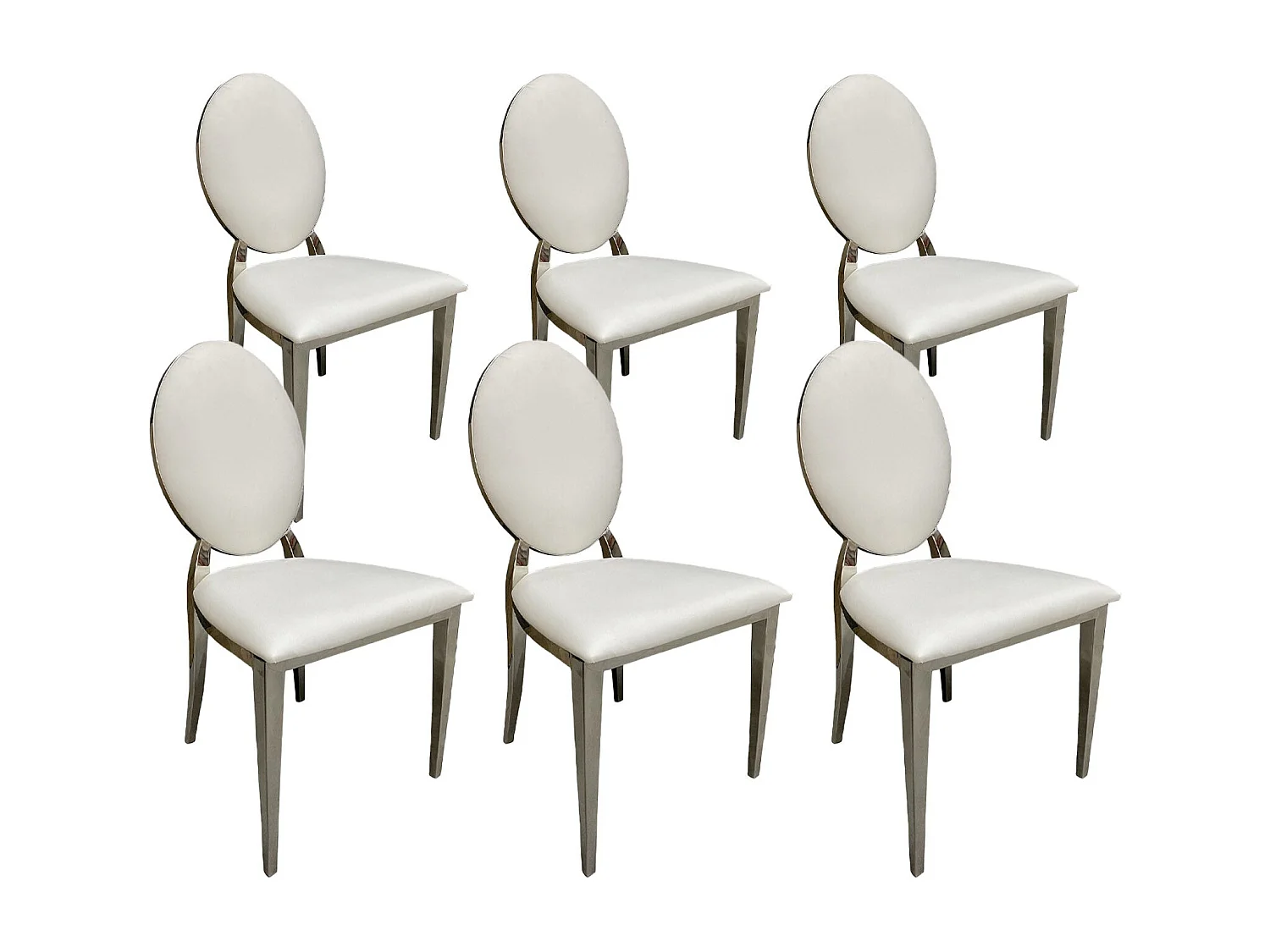Sillas de Comedor FT en Polipiel Blanco, 6 unidades