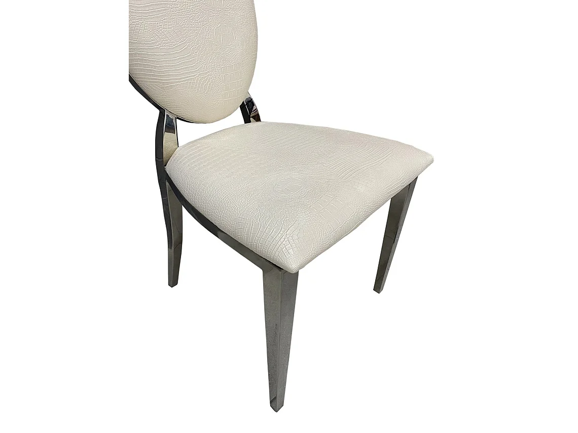 Sillas de Comedor FT en Polipiel Blanco, 6 unidades