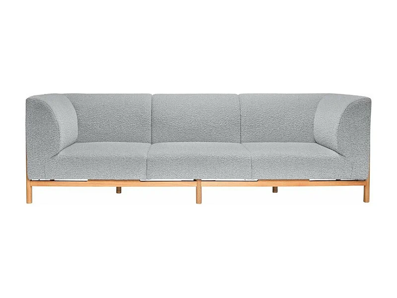 Canapé 3 places en tissu bouclé gris KOTOR