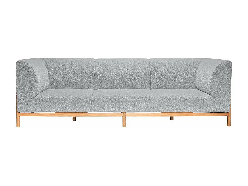 Canapé 3 places en tissu bouclé gris KOTOR