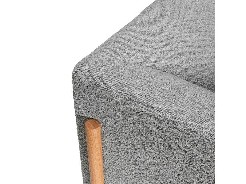 Canapé 3 places en tissu bouclé gris KOTOR