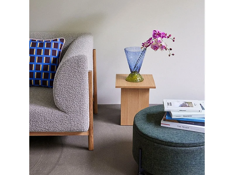 Canapé 3 places en tissu bouclé gris KOTOR