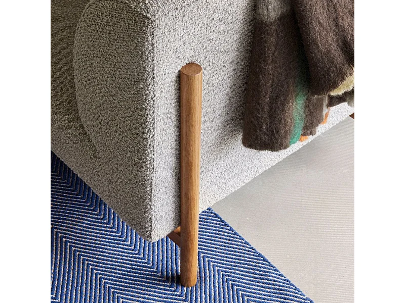 Canapé 3 places en tissu bouclé gris KOTOR