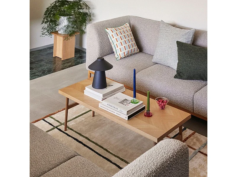 Canapé 3 places en tissu bouclé gris KOTOR