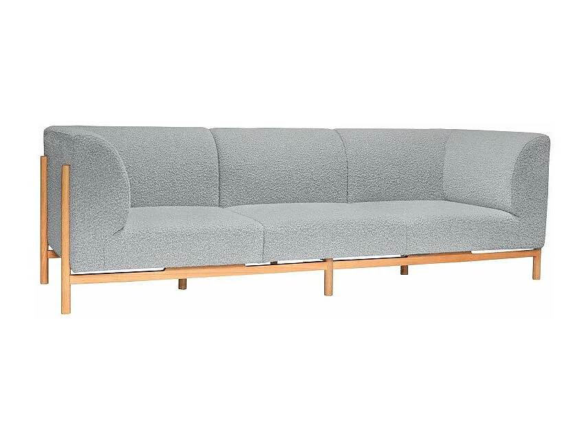Canapé 3 places en tissu bouclé gris KOTOR