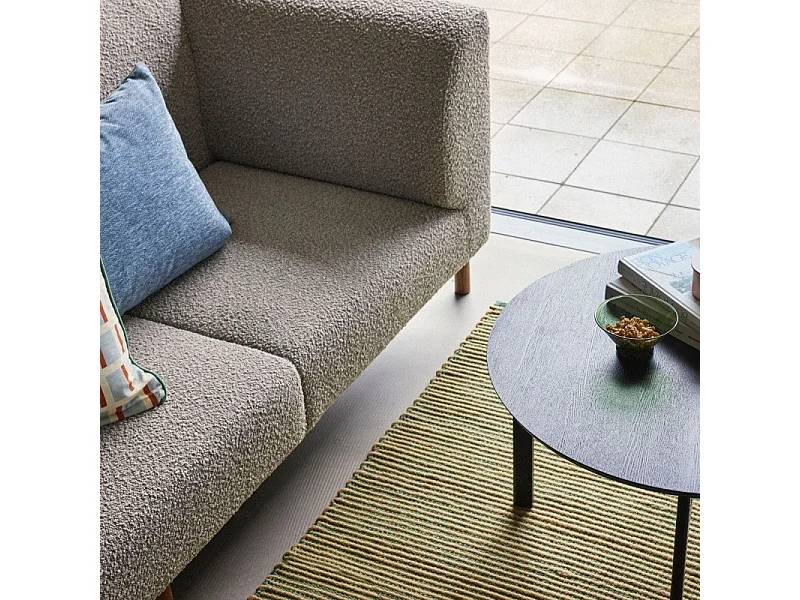 Canapé 3 places en tissu bouclé gris KOTOR