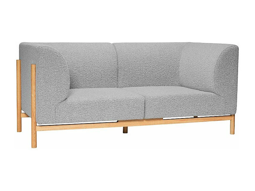 Canapé 2 places en tissu bouclé gris KOTOR