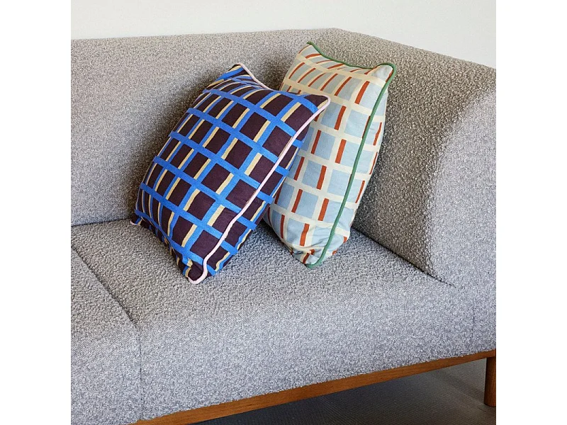 Canapé 2 places en tissu bouclé gris KOTOR