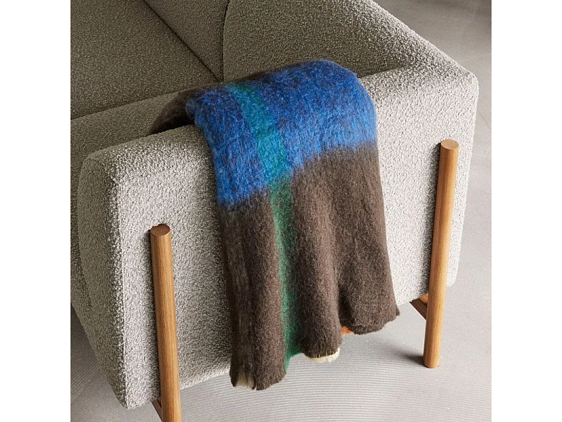 Canapé 2 places en tissu bouclé gris KOTOR