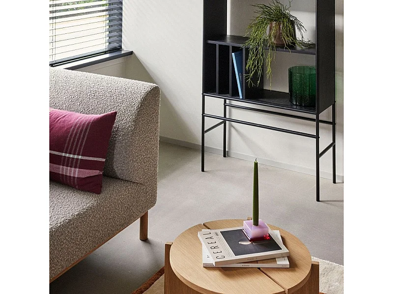 Canapé 2 places en tissu bouclé gris KOTOR