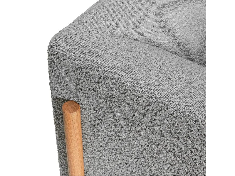 Canapé 2 places en tissu bouclé gris KOTOR