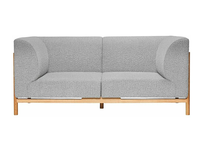 Canapé 2 places en tissu bouclé gris KOTOR