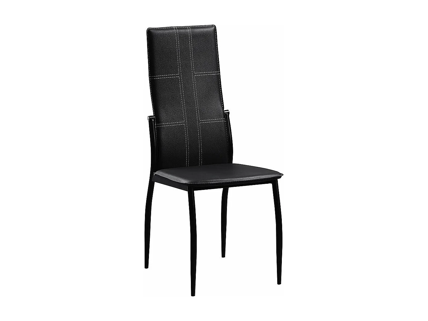 Silla de Comedor en Polipiel/Metal Negro C-01, 6 unidades