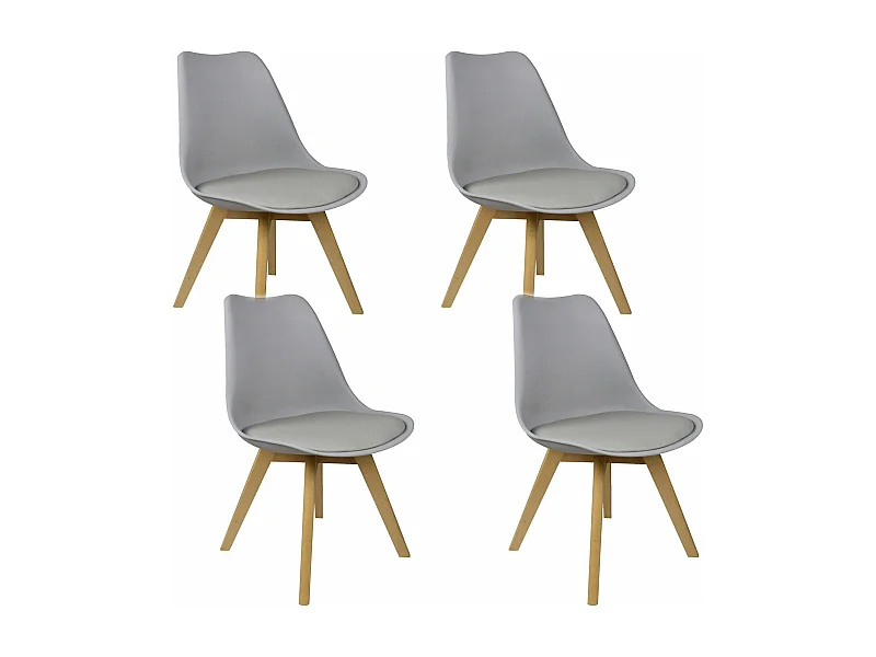 Silla Estilo Nordico Gris, 4 unidades
