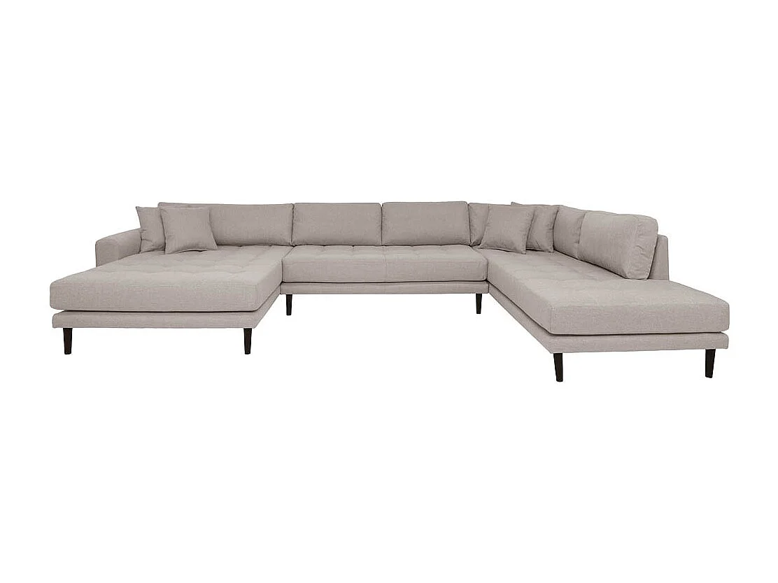 Lido canapé U-canapé tourné vers la gauche 4 coussins marron.