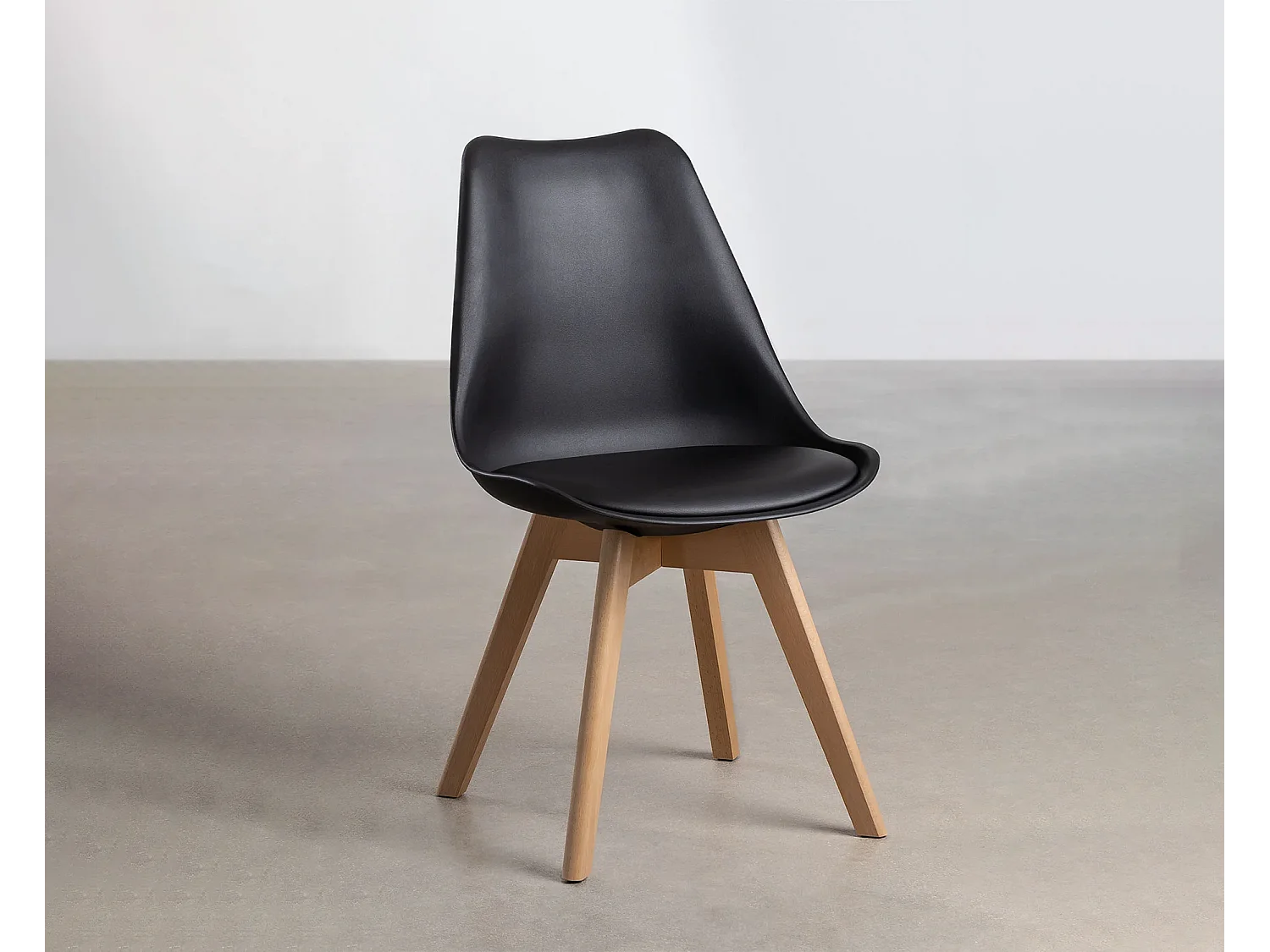 Cadeira Estilo Nórdico Preto, 4 unidades